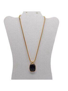 Purple Passion Faceted Pendant On Gold-Toned Chain Necklace By Avon